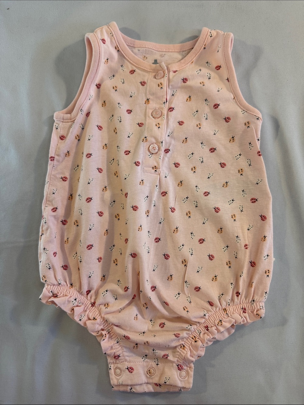 Gap Baby Pink Ladybug Print Sleeveless Romper